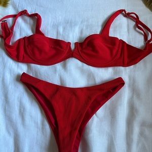 Red bikini set